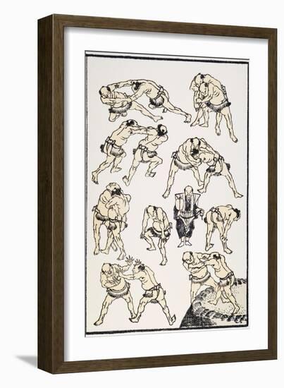 Hokusai: Sumo-Katsushika Hokusai-Framed Giclee Print