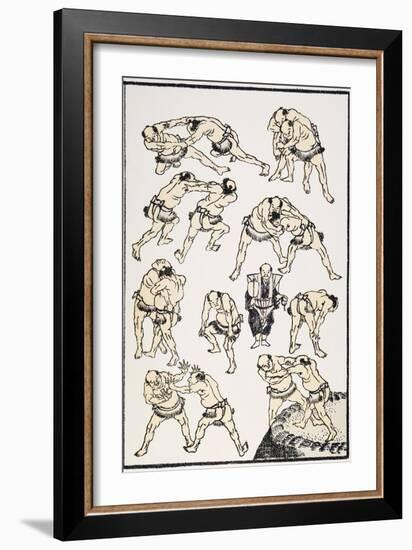 Hokusai: Sumo-Katsushika Hokusai-Framed Giclee Print