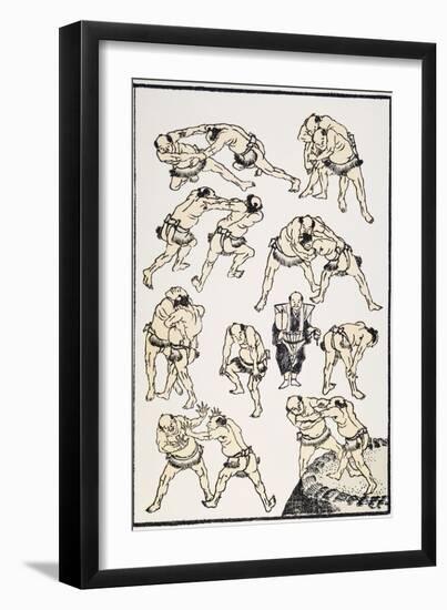 Hokusai: Sumo-Katsushika Hokusai-Framed Giclee Print