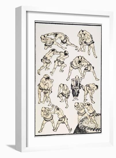 Hokusai: Sumo-Katsushika Hokusai-Framed Giclee Print