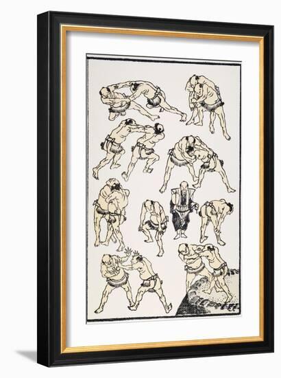 Hokusai: Sumo-Katsushika Hokusai-Framed Giclee Print