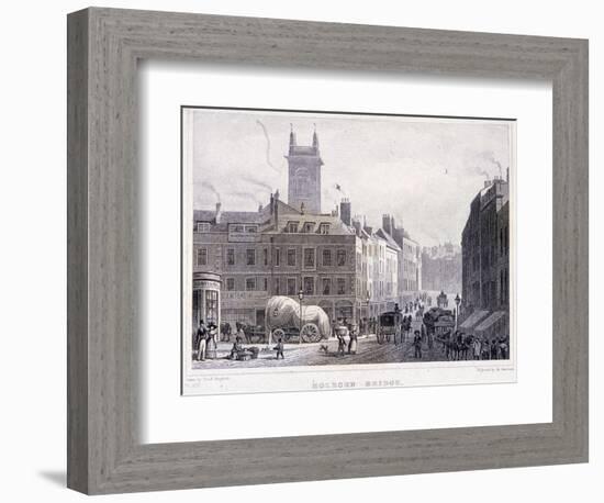 Holborn Bridge, London, C1830-William Woolnoth-Framed Giclee Print