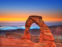 Arches National Park Delicate Arch Sunset in Moab Utah USA Photo Mount-holbox-Framed Premier Image Canvas