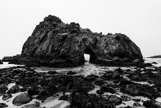 California Pfeiffer Beach in Big Sur State Park Dramatic Black and White Rocks and Waves-holbox-Photographic Print