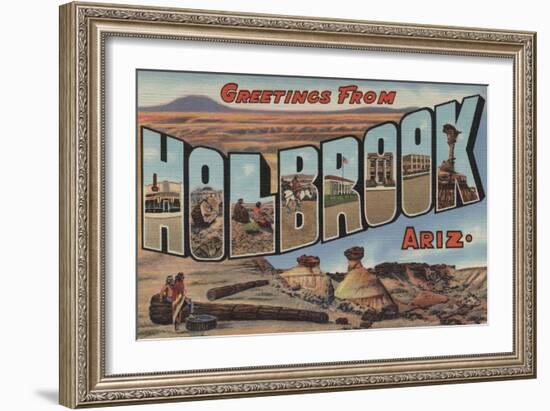 Holbrook, Arizona - Large Letter Scenes-Lantern Press-Framed Art Print