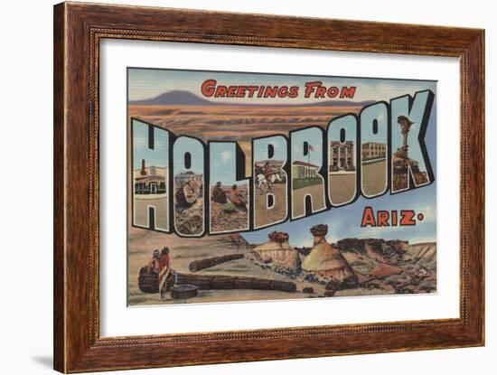 Holbrook, Arizona - Large Letter Scenes-Lantern Press-Framed Art Print