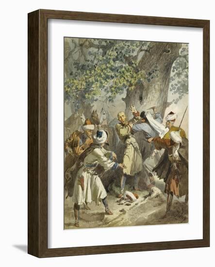 Hold Up! (From the Series Scènes Du Caucas)-Mihály Zichy-Framed Giclee Print