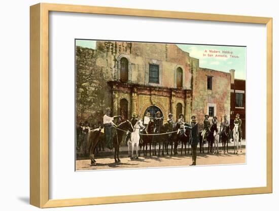 Hold-Up Re-enactment, Alamo, San Antonio, Texas-null-Framed Art Print