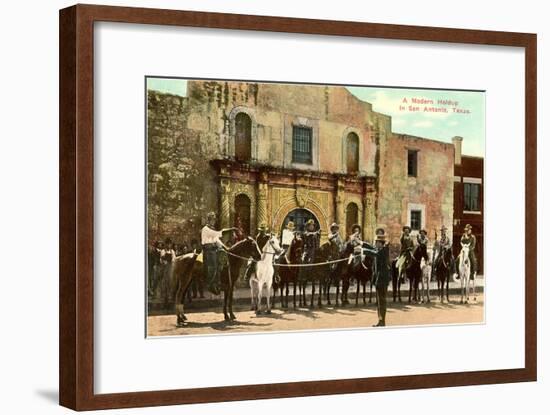 Hold-Up Re-enactment, Alamo, San Antonio, Texas-null-Framed Art Print