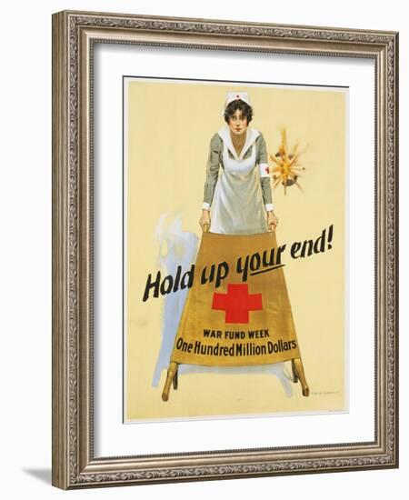 Hold Up Your End! War Fund Week - One Hundred Million Dollars Poster-W.b. King-Framed Giclee Print