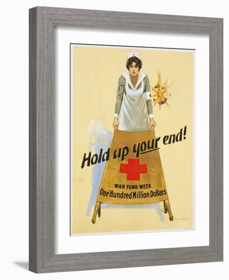 Hold Up Your End! War Fund Week - One Hundred Million Dollars Poster-W.b. King-Framed Giclee Print