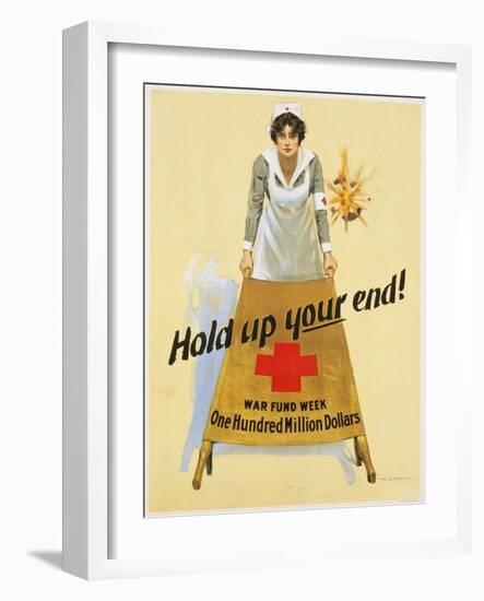 Hold Up Your End! War Fund Week - One Hundred Million Dollars Poster-W.b. King-Framed Giclee Print