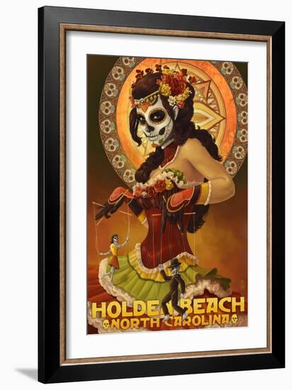 Holden Beach, North Carolina - Day of the Dead Marionettes-Lantern Press-Framed Art Print