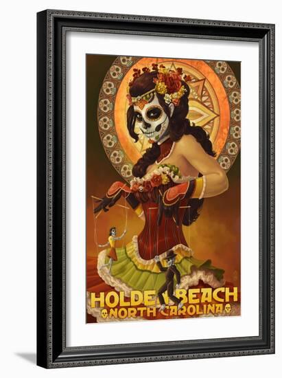 Holden Beach, North Carolina - Day of the Dead Marionettes-Lantern Press-Framed Art Print