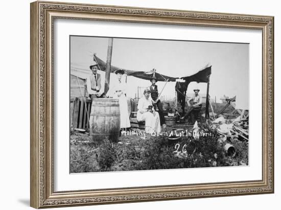 Holding Down a Lot at Guthrie, 1889 (B/W Photo)-American Photographer-Framed Giclee Print