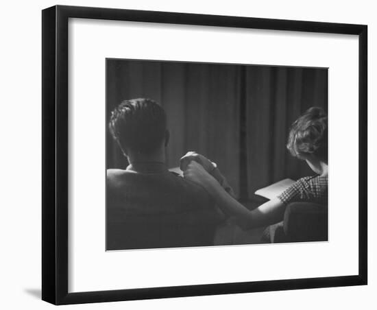 Holding Hands is a Symbol of Happy Marriage-Nina Leen-Framed Photographic Print