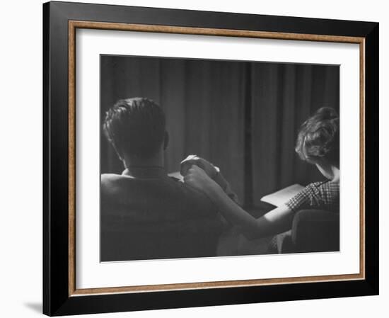 Holding Hands is a Symbol of Happy Marriage-Nina Leen-Framed Photographic Print