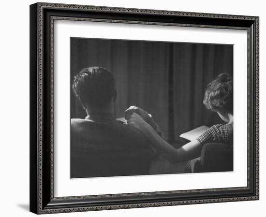 Holding Hands is a Symbol of Happy Marriage-Nina Leen-Framed Photographic Print