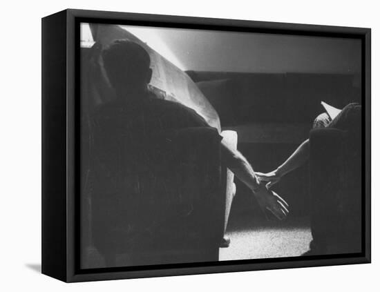 Holding Hands Is a Symbol of Happy Marriage-Nina Leen-Framed Premier Image Canvas