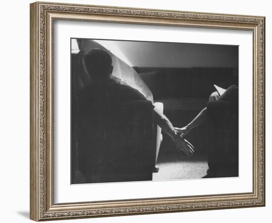 Holding Hands Is a Symbol of Happy Marriage-Nina Leen-Framed Photographic Print