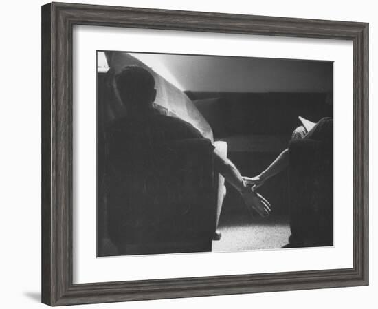 Holding Hands Is a Symbol of Happy Marriage-Nina Leen-Framed Photographic Print