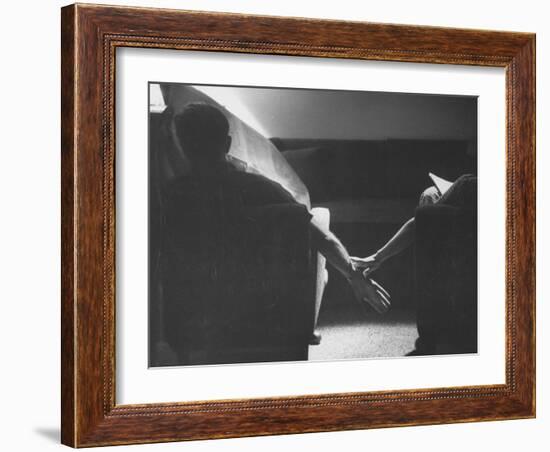 Holding Hands Is a Symbol of Happy Marriage-Nina Leen-Framed Photographic Print