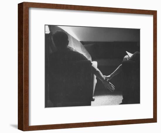 Holding Hands Is a Symbol of Happy Marriage-Nina Leen-Framed Photographic Print