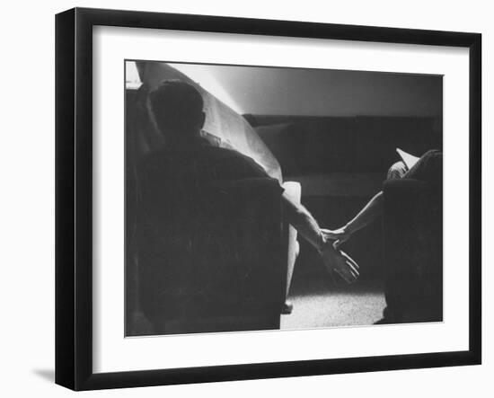 Holding Hands Is a Symbol of Happy Marriage-Nina Leen-Framed Photographic Print