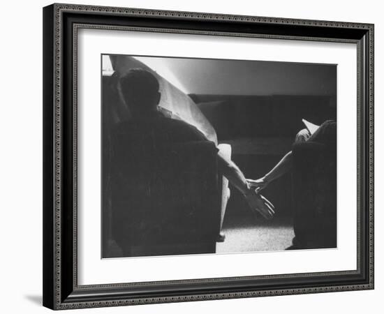 Holding Hands Is a Symbol of Happy Marriage-Nina Leen-Framed Photographic Print