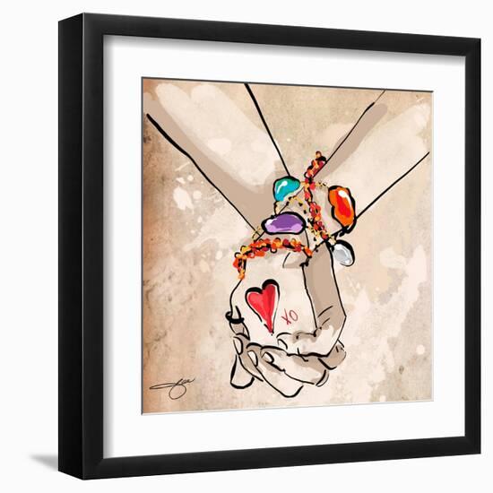 Holding Hands-Jodi Pedri-Framed Art Print