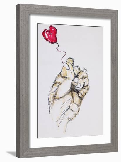 Holding You, 1996 (Pen & W/C on Paper)-Stevie Taylor-Framed Giclee Print