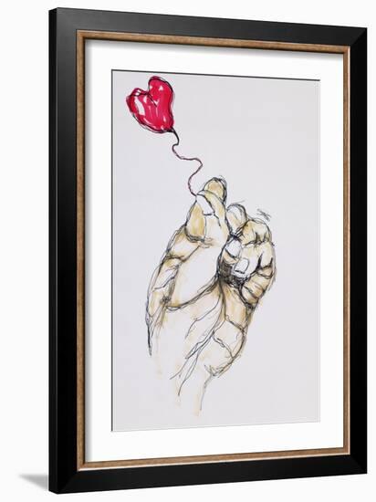 Holding You, 1996 (Pen & W/C on Paper)-Stevie Taylor-Framed Giclee Print