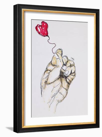 Holding You, 1996 (Pen & W/C on Paper)-Stevie Taylor-Framed Giclee Print