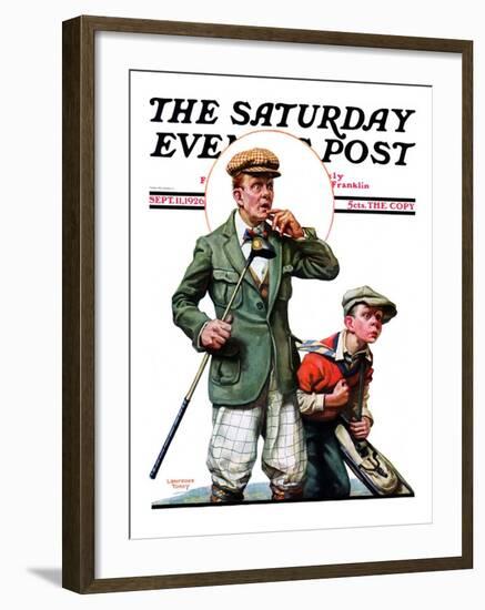 "Hole in One," Saturday Evening Post Cover, September 11, 1926-Lawrence Toney-Framed Giclee Print