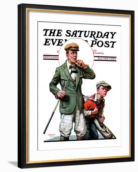 "Hole in One," Saturday Evening Post Cover, September 11, 1926-Lawrence Toney-Framed Giclee Print