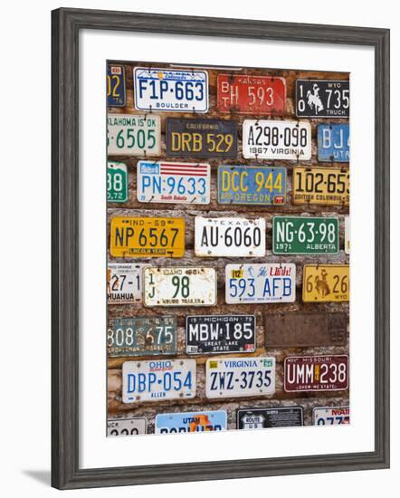 Hole in the Rock Tourist Shop With Old License Plates, Moab, Utah, USA-Walter Bibikow-Framed Photographic Print