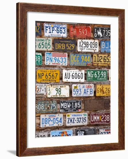 Hole in the Rock Tourist Shop With Old License Plates, Moab, Utah, USA-Walter Bibikow-Framed Photographic Print