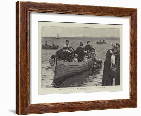 Holiday Amusements at the Seaside, Watching a Diver at Work-Frank Dadd-Framed Giclee Print