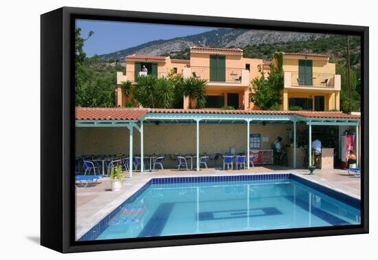 Holiday Apartments and Swimming Pool, Lourdas, Kefalonia, Greece-Peter Thompson-Framed Premier Image Canvas