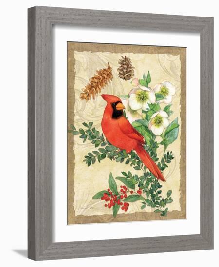 Holiday Cardinal-Julie Paton-Framed Art Print