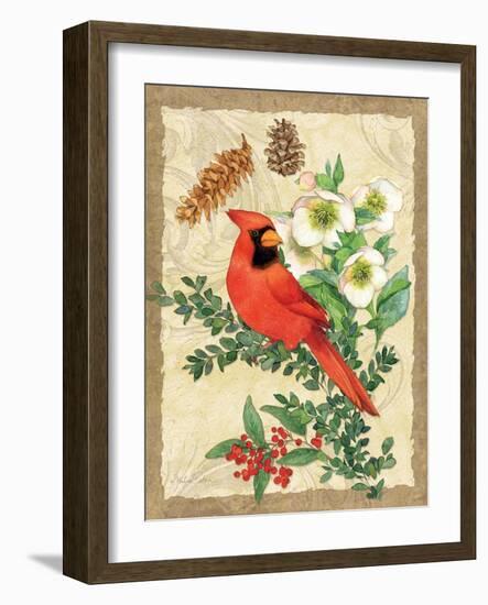 Holiday Cardinal-Julie Paton-Framed Art Print