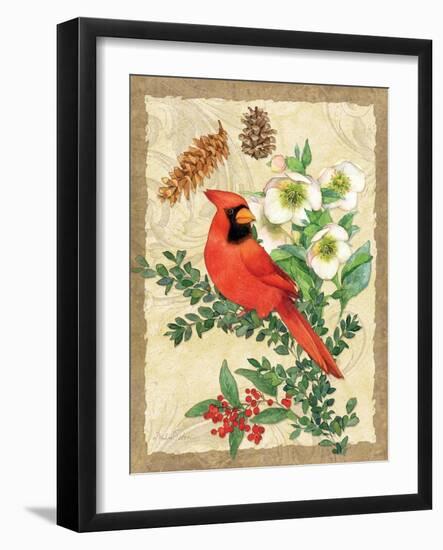 Holiday Cardinal-Julie Paton-Framed Art Print