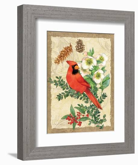 Holiday Cardinal-Julie Paton-Framed Art Print