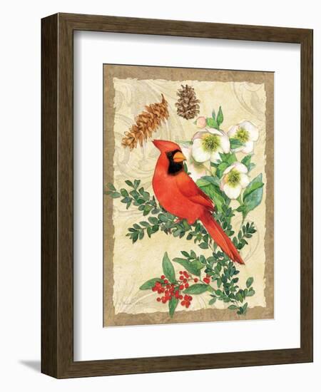 Holiday Cardinal-Julie Paton-Framed Art Print