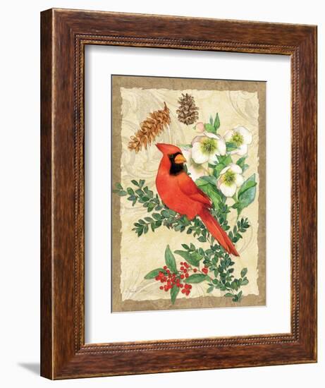 Holiday Cardinal-Julie Paton-Framed Art Print