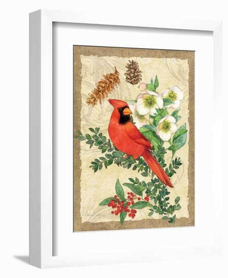 Holiday Cardinal-Julie Paton-Framed Art Print