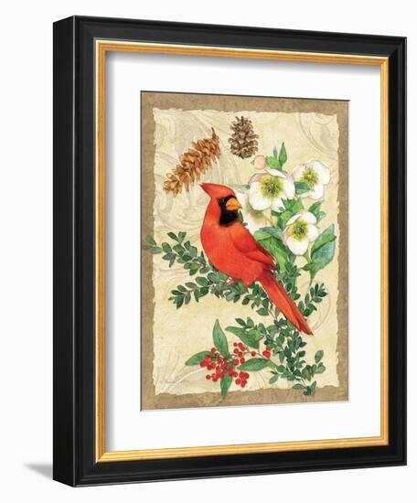 Holiday Cardinal-Julie Paton-Framed Art Print