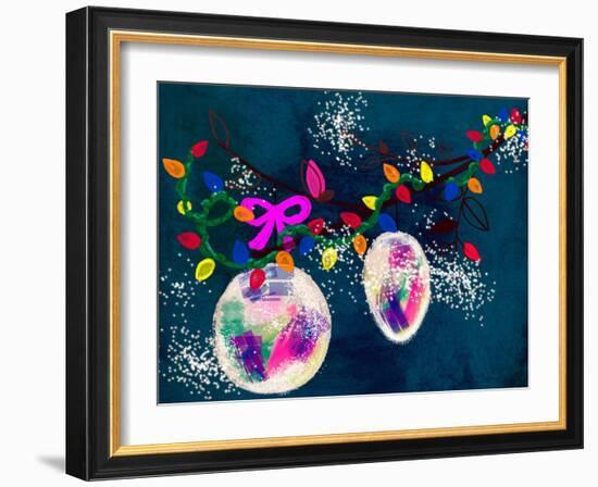 Holiday Cheer - Christmas Dark Ornaments-Stella Chang-Framed Art Print