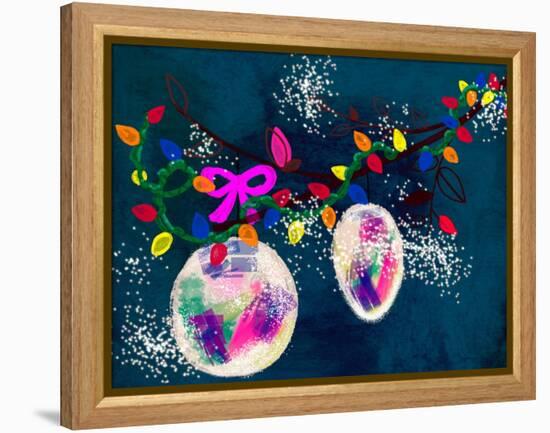 Holiday Cheer - Christmas Dark Ornaments-Stella Chang-Framed Stretched Canvas