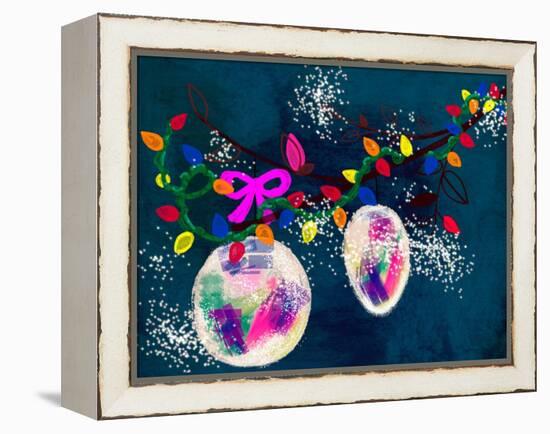 Holiday Cheer - Christmas Dark Ornaments-Stella Chang-Framed Stretched Canvas